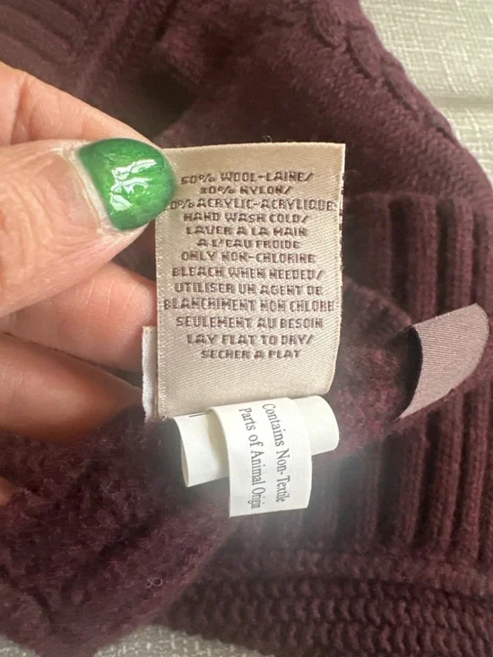 UGG Plum Knit Scarf O/S Cable Knit Chunky Cozy Winter Wrap Shawl - Picture 8 of 9